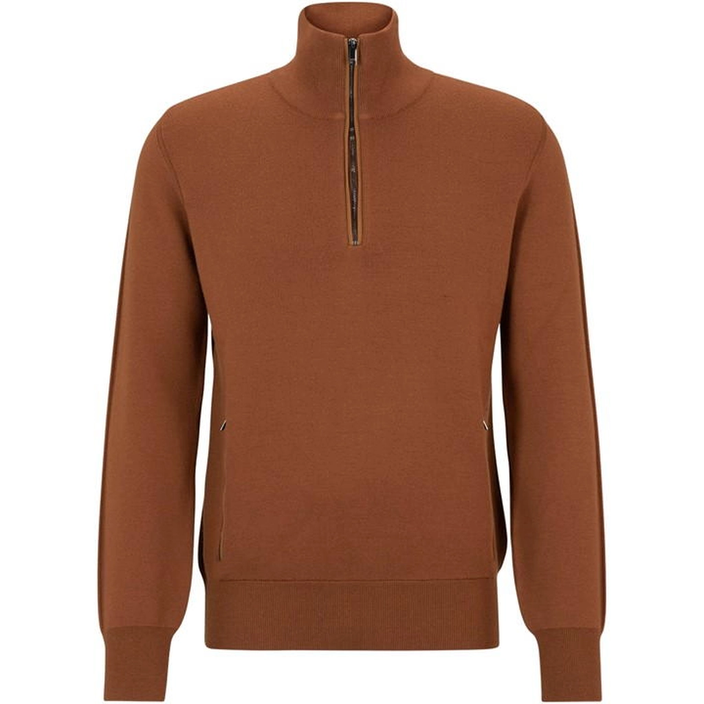 Hugo Boss Padrone Zipped Sweater - Brown